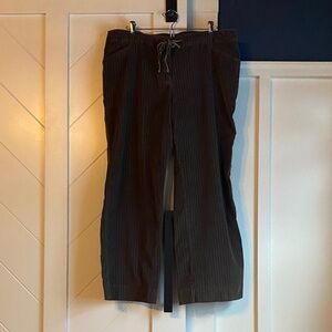 J. Jill Women's Dark Brown Pinstripe Wide Leg Courderoy Pants